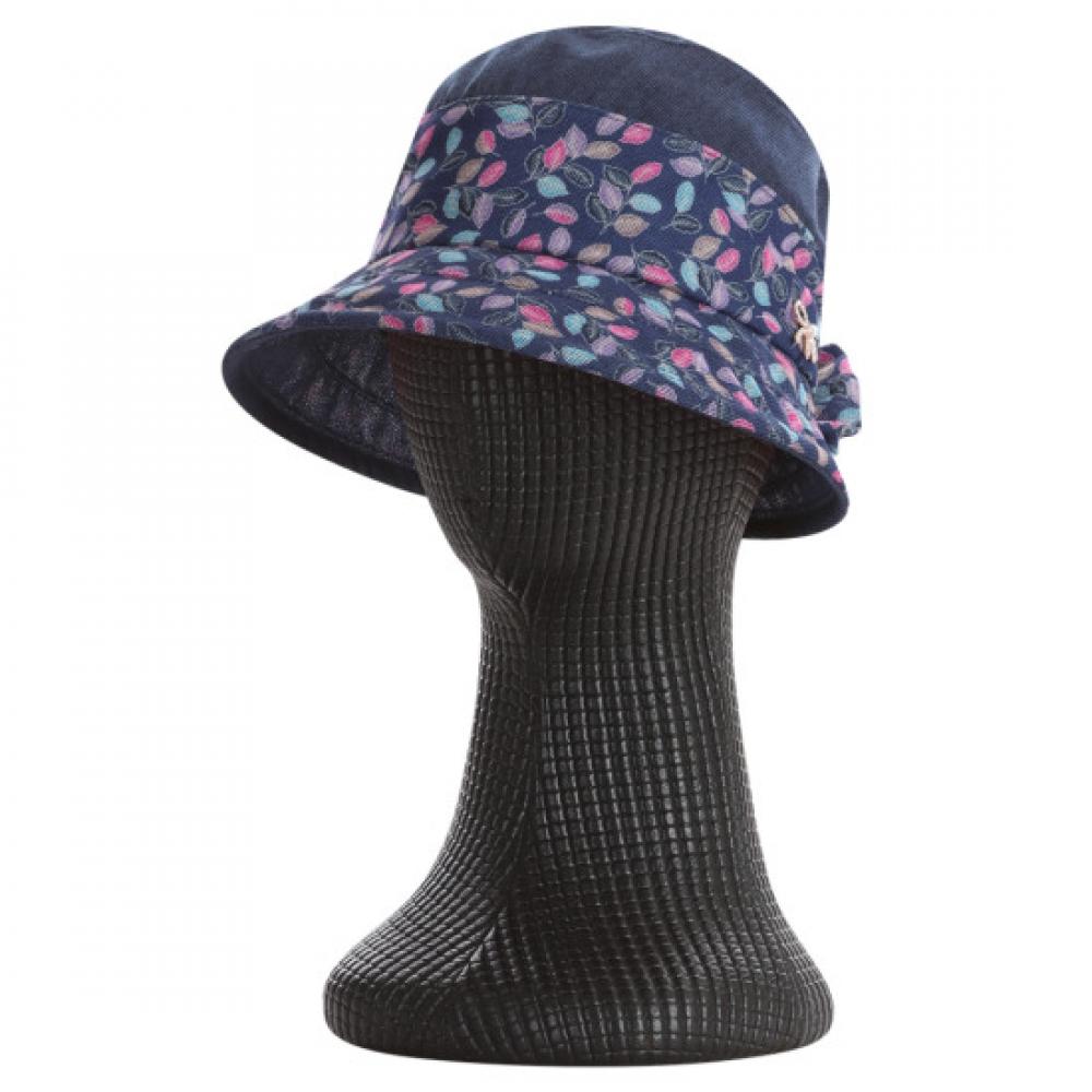 Shop   Women Mesh Flower Bucket Hat Navy Km Wh 0640