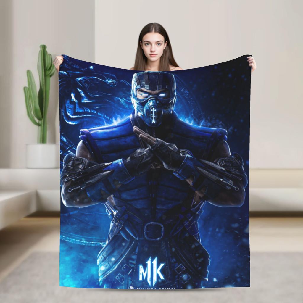 Scorpion VS Sub Zero Blanket Fleece Mortal Kombat MK11 Breathable Blankets for Sofa Outdoor Plush Thin Quilt