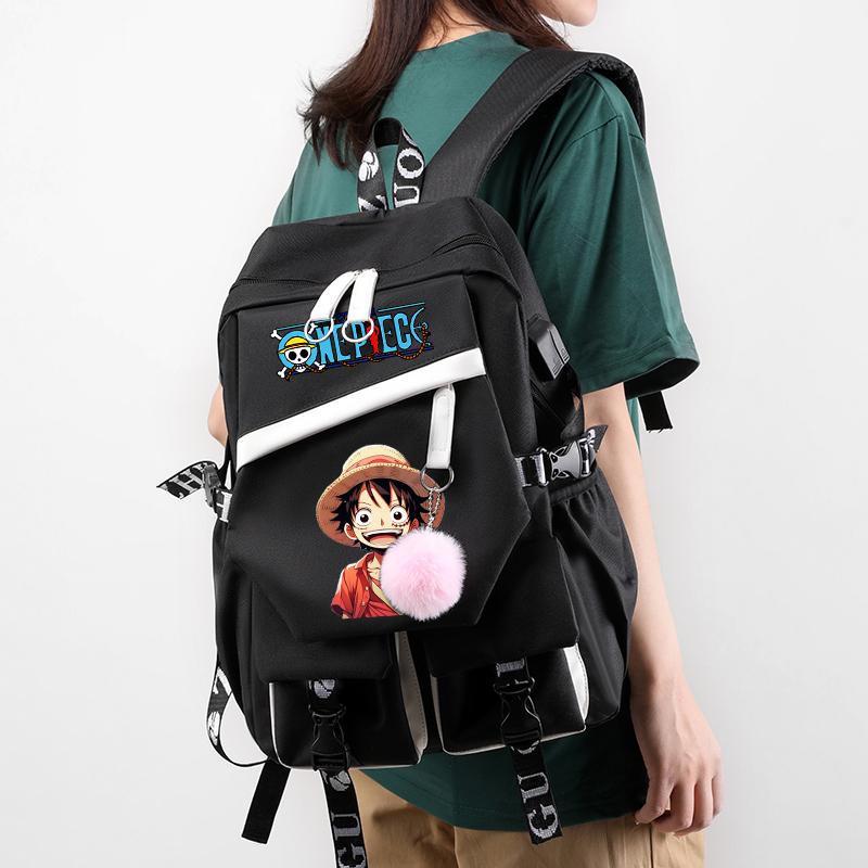 Anime One Piece Anti Theft Bag Waterproof Backpack Outdoor Travel Bag Supply Stationery Girl Boy Back To School Daily Comfortable Bookbag Mochila