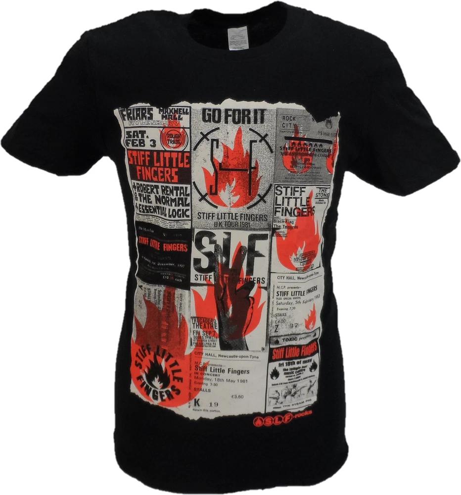 Unisexs Black Official Stiff Little Fingers T Shirts Flyer T Shirt S