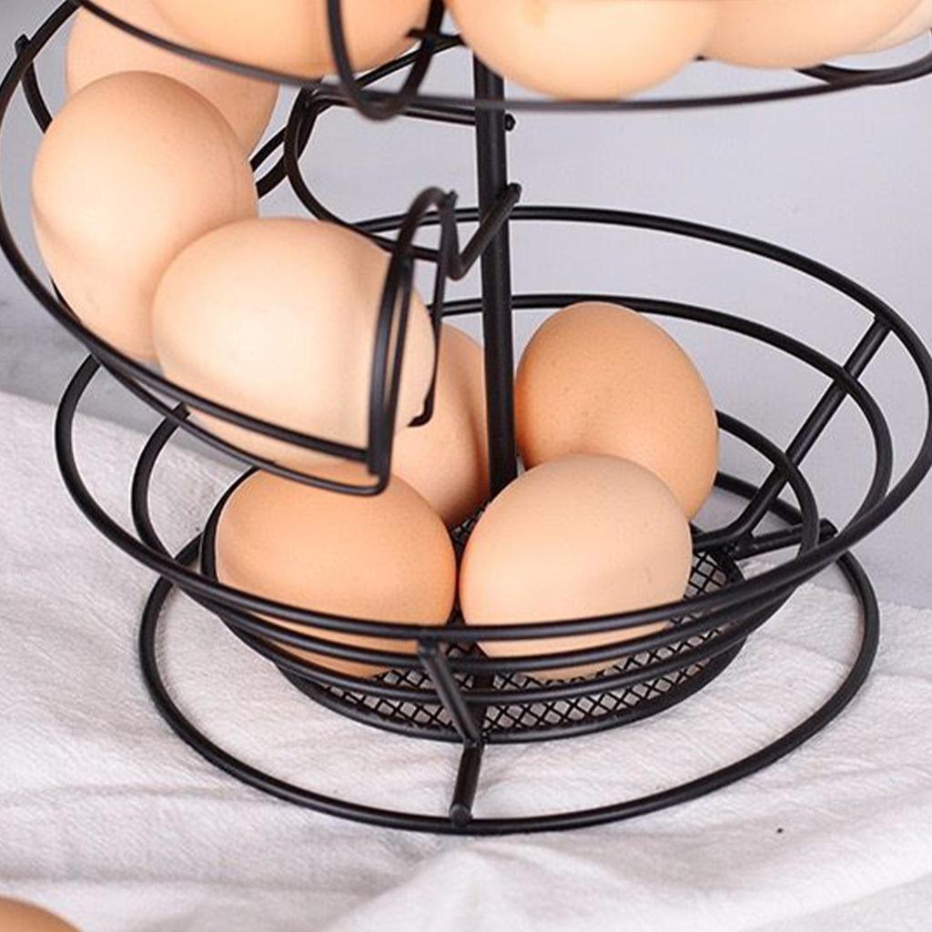 Spiral Egg Rack Countertop Chicken Egg Spiraling Basket Counter Storage Basket Metal Wire Rack for Kitchen Fruit Shelf Dorm
