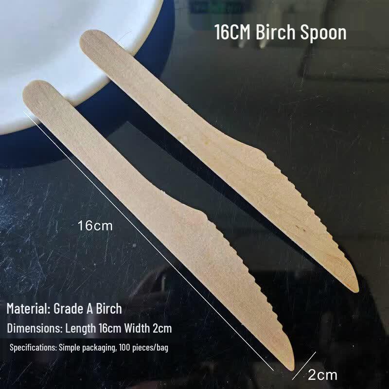 ZISIZ Disposable Rice Husk Dessert Spoon
