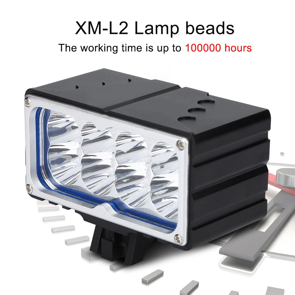 Bike LED Bright Front Lamp Rechargeable Bicycle Head Light with 6 X 18650 Battery