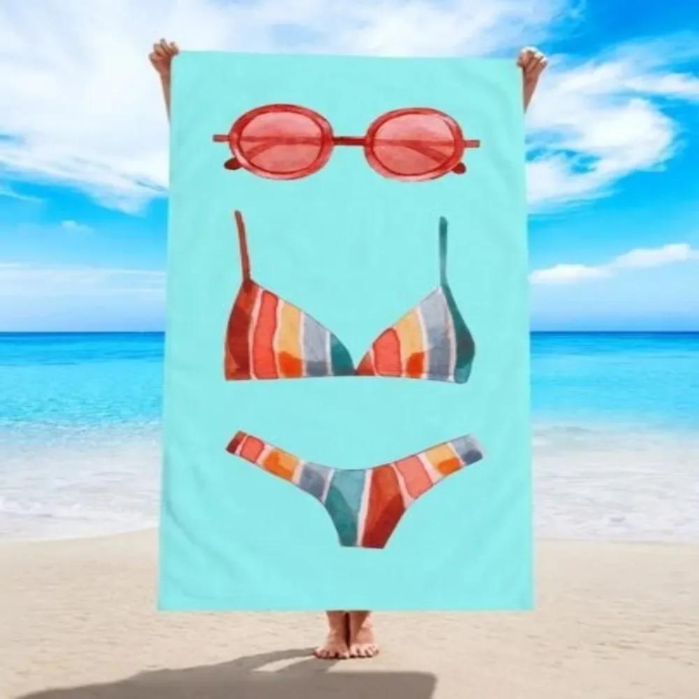 Seaside Beach Pineapple Beach Towel 3D Print Microfiber Soft Water Absorbing Breathable For Adult Kids Swimming Bath Towel