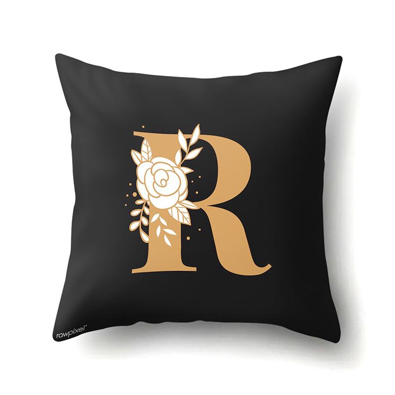 Polyester Kissenbezug Autodekoration Zuhause 26 Englische Buchstaben Gedruckt Taillenkissen Sofakissenbezug