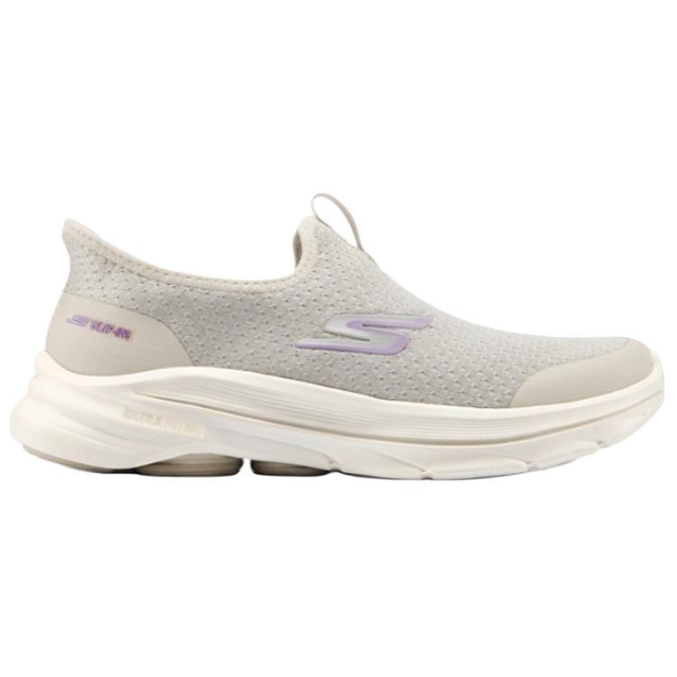 Skechers Go Walk 8 Women Beige Walking Shoes Comfort Lightweight Breathable Support Rebound 125933-NAT