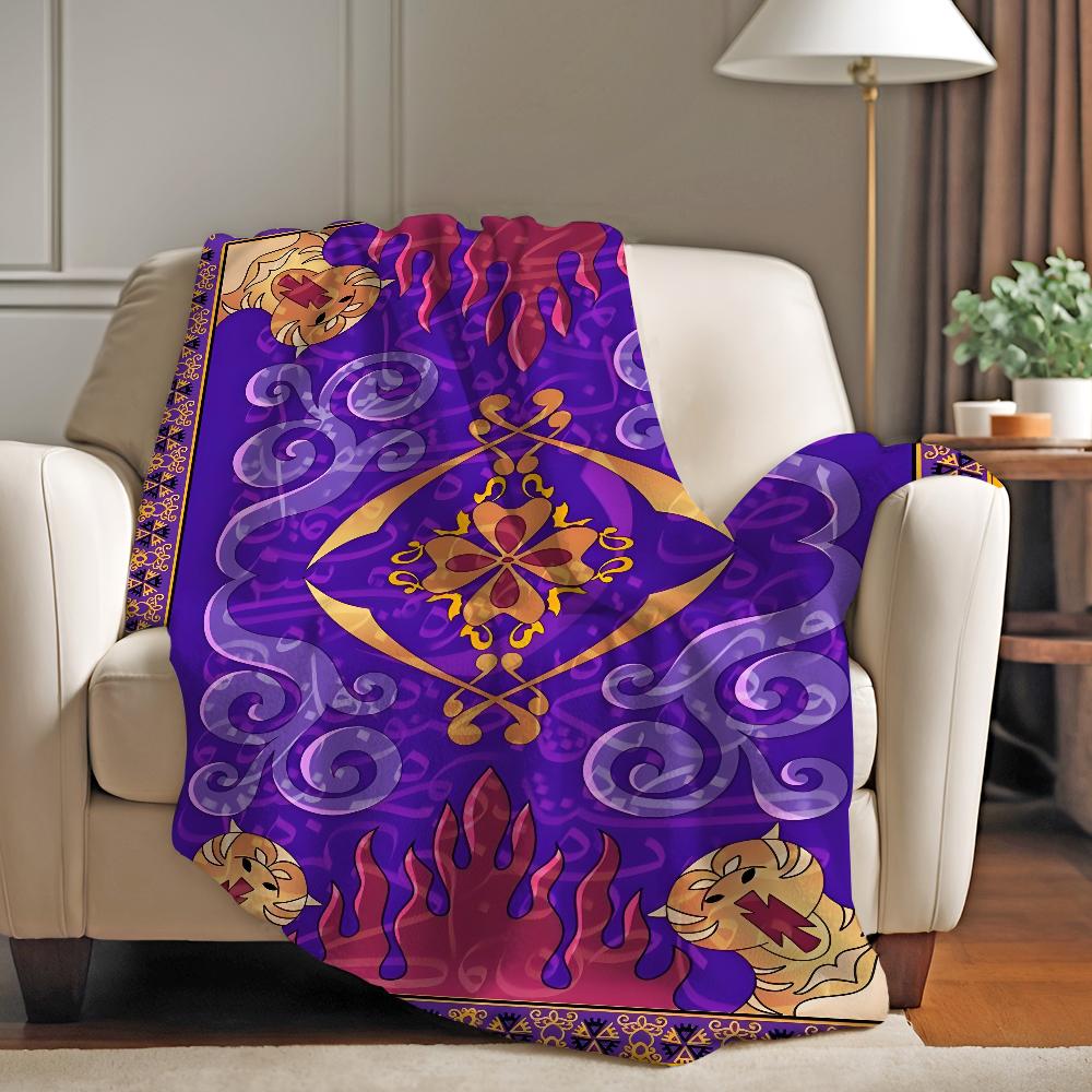 Aladdin 1992 Magic Carpet Throw Blanket Warm And Soft Suitable For Bedroom Living Room Sofa Bed Office Travel Camping