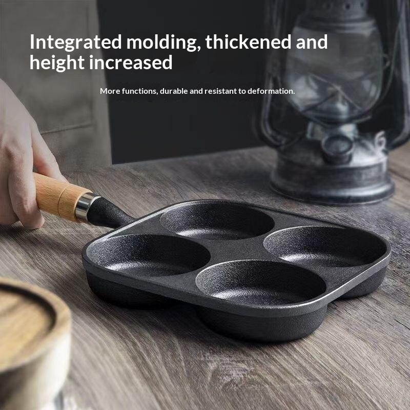 1Pcs Multi Burner Design Cast Iron Non Stick Omelette Pan Pancake And Burger Cooker Suitable For Gas And Electric Stoves
