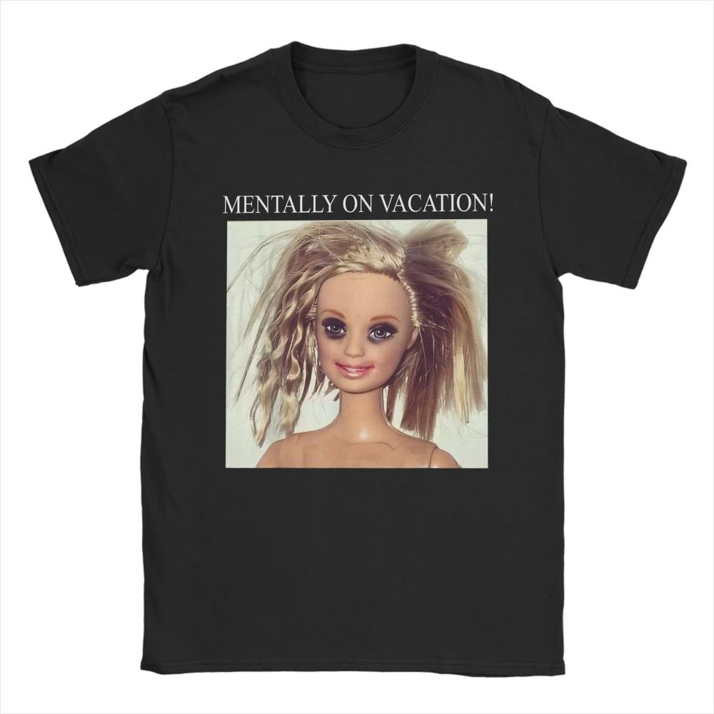 

Disgusting Doll Face Mentally on Vacation Men Women TShirt Beach Couple Hip Hop Casual Tee Shirt Short Sleeve Y2K Retro Top Tee 3XL