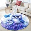 Owl  Round Area Rug,Carpet Rug for Living Room Bedroom Sofa Playroom Decor,Non-slip Floor Mat