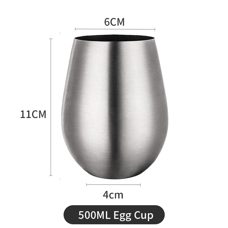 

500ml Stainless Steel Beer Cup Wine Tumbler Bottomless wine glasses Cocktail Wine Glasses Big Capacity Metal Cups Camping Travel 1pc