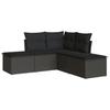 VidaXL Salon de jardin 5 pcs avec coussins noir résine tressée 3249554