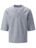 Spring/Summer Men's Solid Color V-neck Jacquard Casual Outdoor Short-sleeve T-shirt