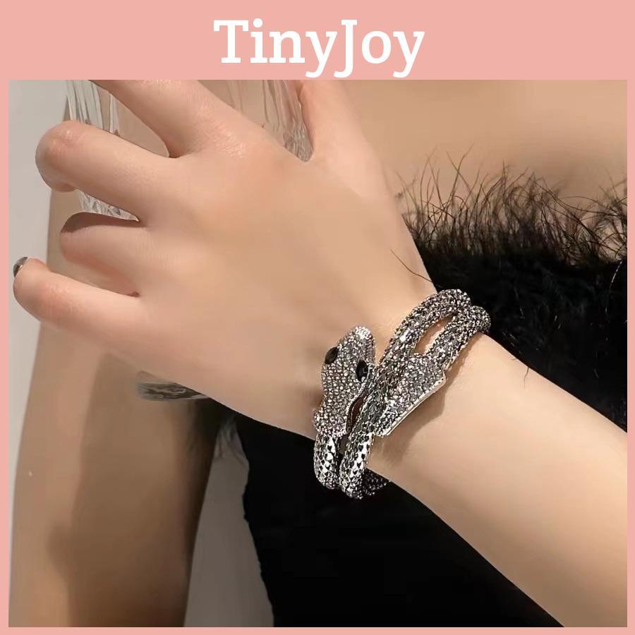 Snakeshaped Alloy Chic Zircon Bracelet For Women Unique And Fashion Forward