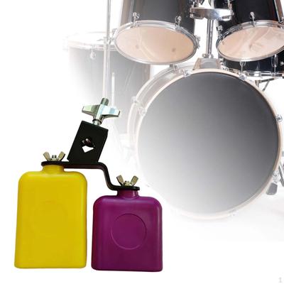 Tonos Altos y Bajos Bicolor Cencerro Accesorios para Batería Bangzi Campana Doble Montada con Soporte para