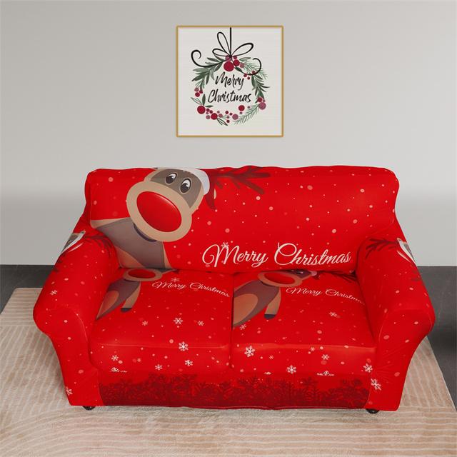 1set Weihnachten Sofa Abdeckung Stretch Sofa Schonbezüge Für Wohnzimmer Weihnachten Sessel Couch Abdeckungen Mit Kissen Abdeckung Couch Bezug