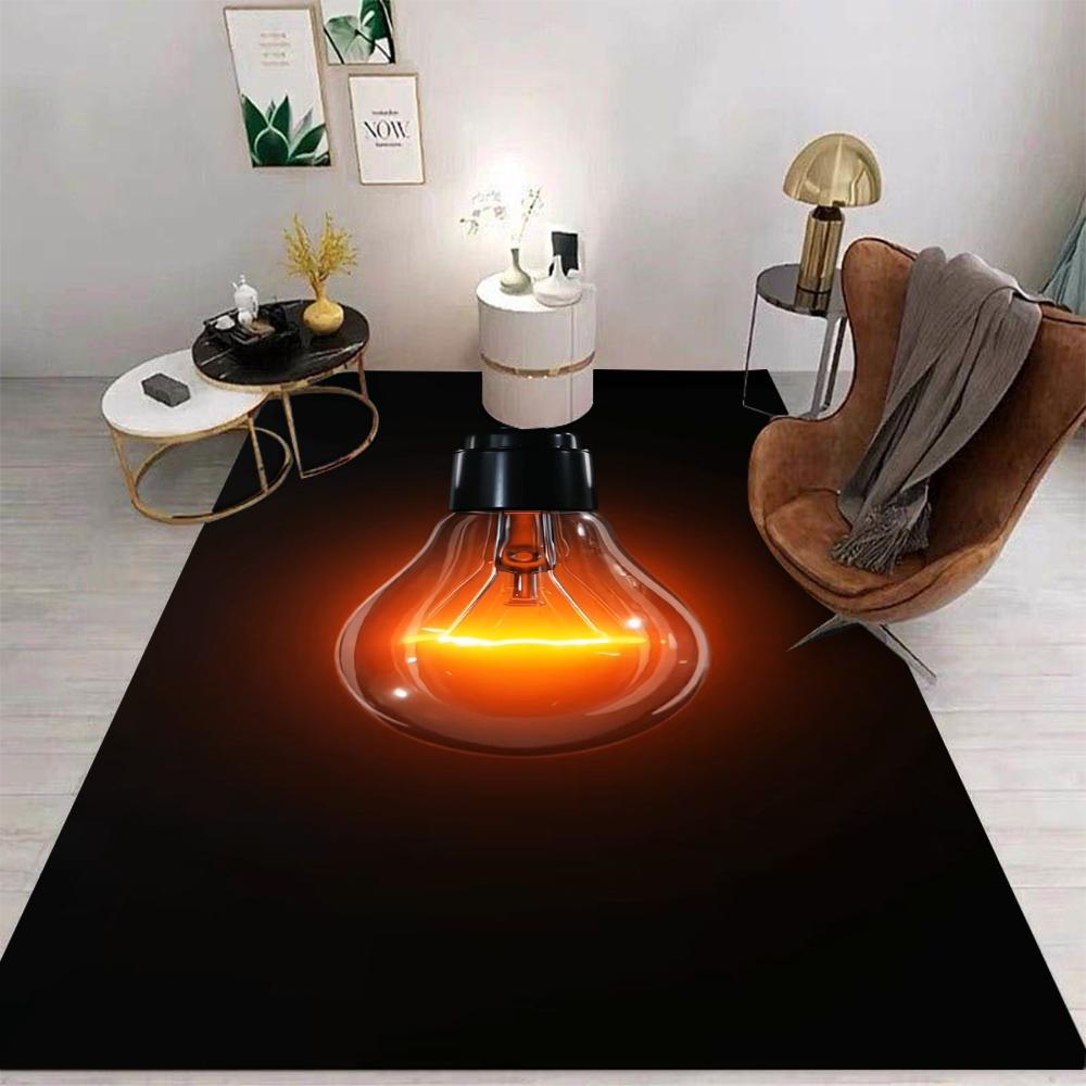 Neon Glühbirne Teppichmatte Teppich Herzform Leuchtendes Muster Modern Hintergrund Heimdekoration Wohnzimmer Schlafzimmer Fußmatte