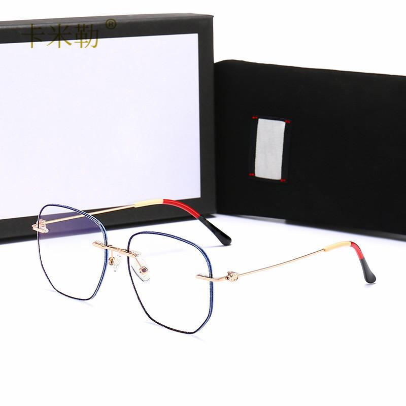 New anti-blue light large frame oval face blue film frame European and American fashion black sunglasses trend