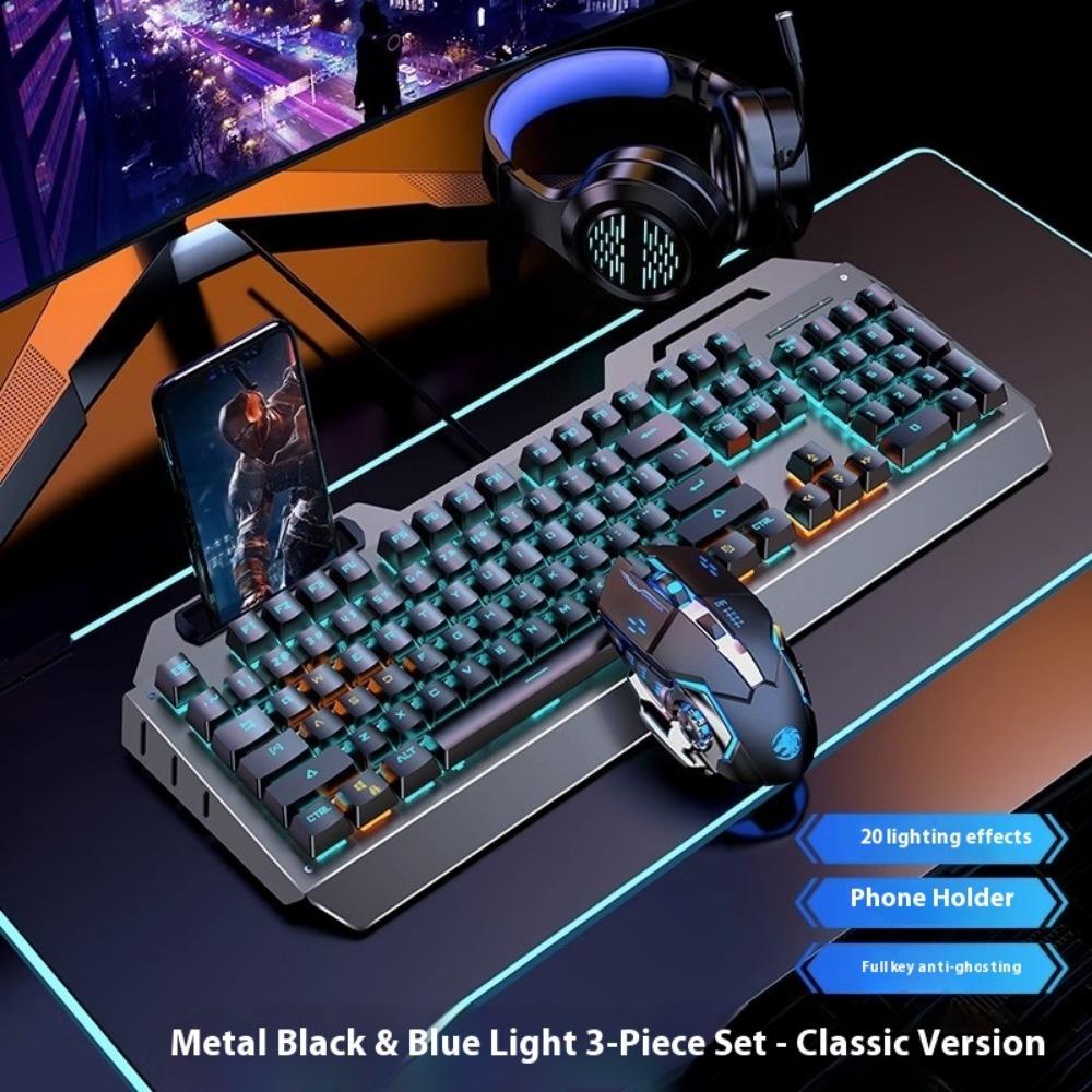 Mechanical Keyboard, Wired Mouse Set, Game Computer, E-sports, Green Axis, Wireless Keyboard and Mouse Special
