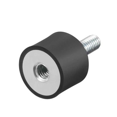 M6 M8 M10 Thread Vibration Isolators Black Cylindrical Shock Absorber Rubber Mounts Water Pumps