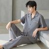 Pajamas Men's Summer Cotton Short Sleeve Pants Set Thin Men's Large Size High-end Fashion Alphabet Homewear