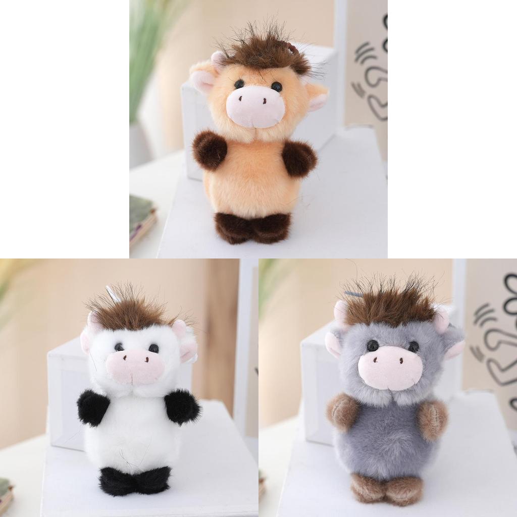 Adorable Cow Plush Toy Pendant With Polyester Fiber For Backpack Decoration