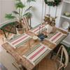 Table Flag Green Solid Woven Natural Material American Holiday Hemp Rope Dinner Mat Tableware Mat Tassel Bowl Mat