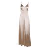 Fall Long Dress Women's Socialite Style Sexy V-neck Backless Satin Halter Dress