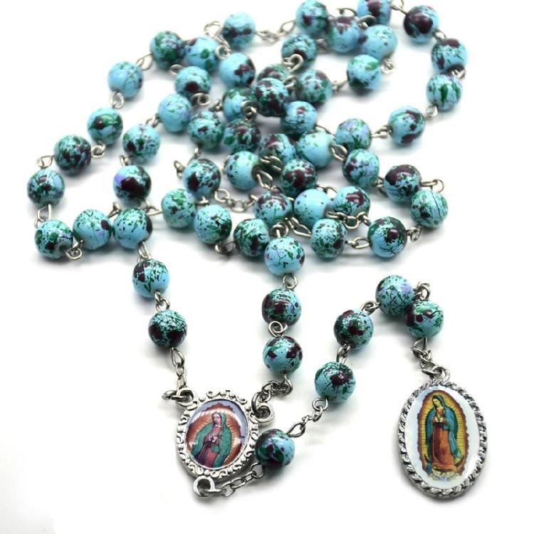 Men Women Rosary Necklace Medal-Catholic Christian Religious Prayer Gift Chain
