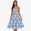 Women's Fashion Casual Christmas Print Sexy Off-the-shoulder Punk Retro Dress