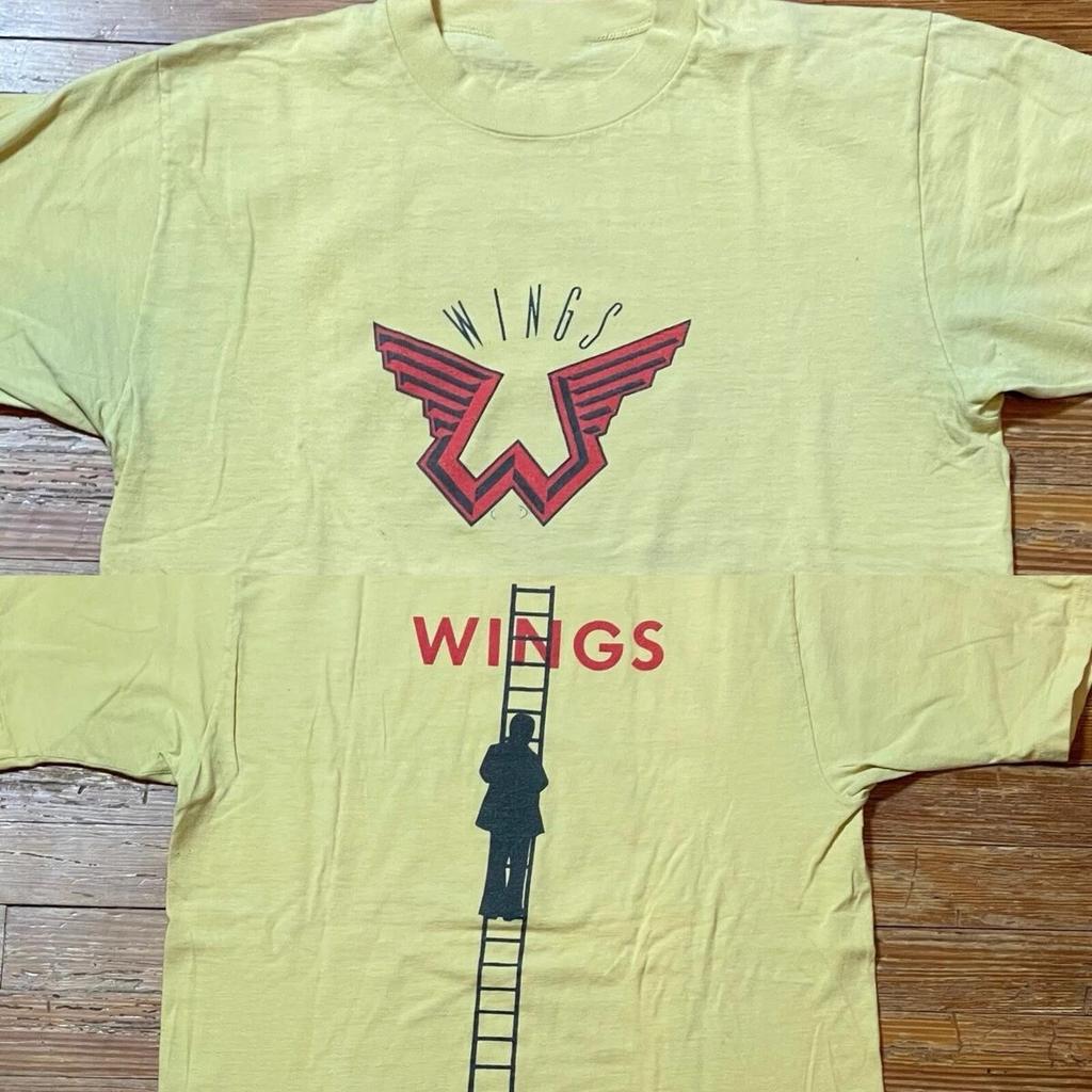 T-shirt manica corta Wings band gialla 2 lati Tutte le taglie dalla S alla 45XL K1605