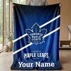 Toronto Maple Leafs Custom Flannel Throw Blanket Print Your Name Text Soft Warm Blanket Holiday Present