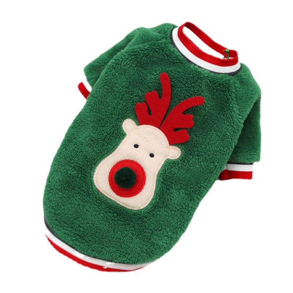Cat Pet Clothing Coral Fleece Dog Sweater Dog Out Christmas Dog Clothing