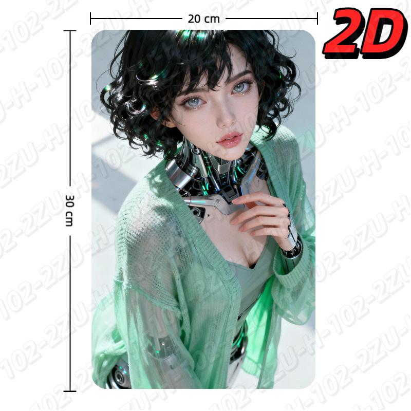 Cyberpunk Metal Wall Art Cyborg Portrait SciFi Home Decor