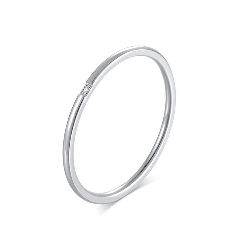 Тонкое кольцо из нержавеющей стали 1 мм с инкрустацией фианитами, штабелируемое, обручальное кольцо для женщин, девушек, размер 3-10 3