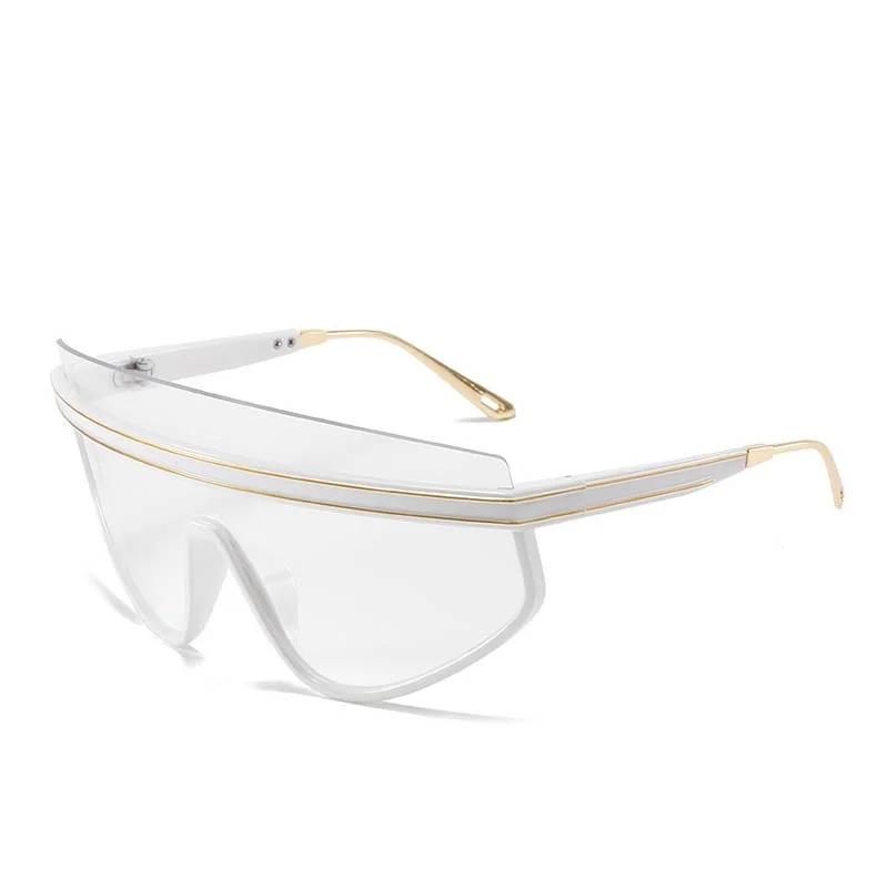 Luxury Brand Punk Sunglasses Goggle Women Men One Piece Transparent Sun Glasses Male Oversized Shades Y2k Eyewear Sol Oculos