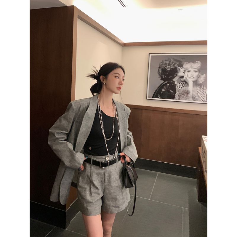 

District Ouyang Black Mesh Camisole Vest Women s Summer New Arrival Asymmetrical Oblique Shoulder Sexy Slim-Fit Crop-Top Black S