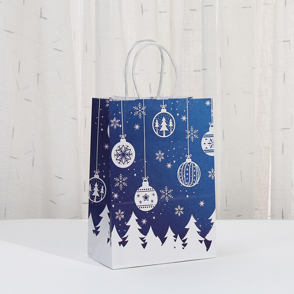 StoBag, Sacs Cadeaux de Noël Bleus, Célébrer Joyeux Père Noël motif Flocon de Neige, emballage snacks, Papier Réutilisable, 12/30 pcs