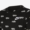Nike T-Shirt Sport Rundhals Logo Allover-Print Kurzarm Kinder Tops Schwarz DR1995-010