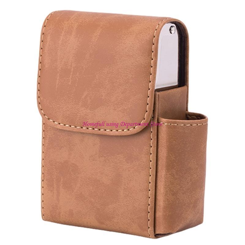 PU Leather Cigarettes Storage Case Portable Holder Pocket Multifunctional Cigarettes for Daily Use