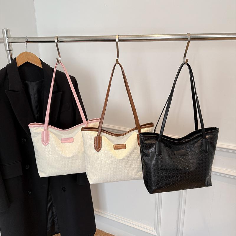 Texture College Students Commuting Tote Bag for Class Large-capacity Bag Women's Travel New Casual Work Shoulder Bag