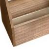Scatola portaoggetti con manico, grande capacità, design aperto e portatile, texture legno, organizer durevole, per scrivania e souvenir