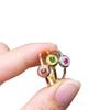 S925 Silver Natural Ruby Ring with Zircon Bezel - Thin Band Women's Gemstone Ring