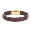 Minimalist Hand Woven Multi- Leather Bracelet Men Black Stainless Steel Magnet Buckle Jewelry Homme Pulseras