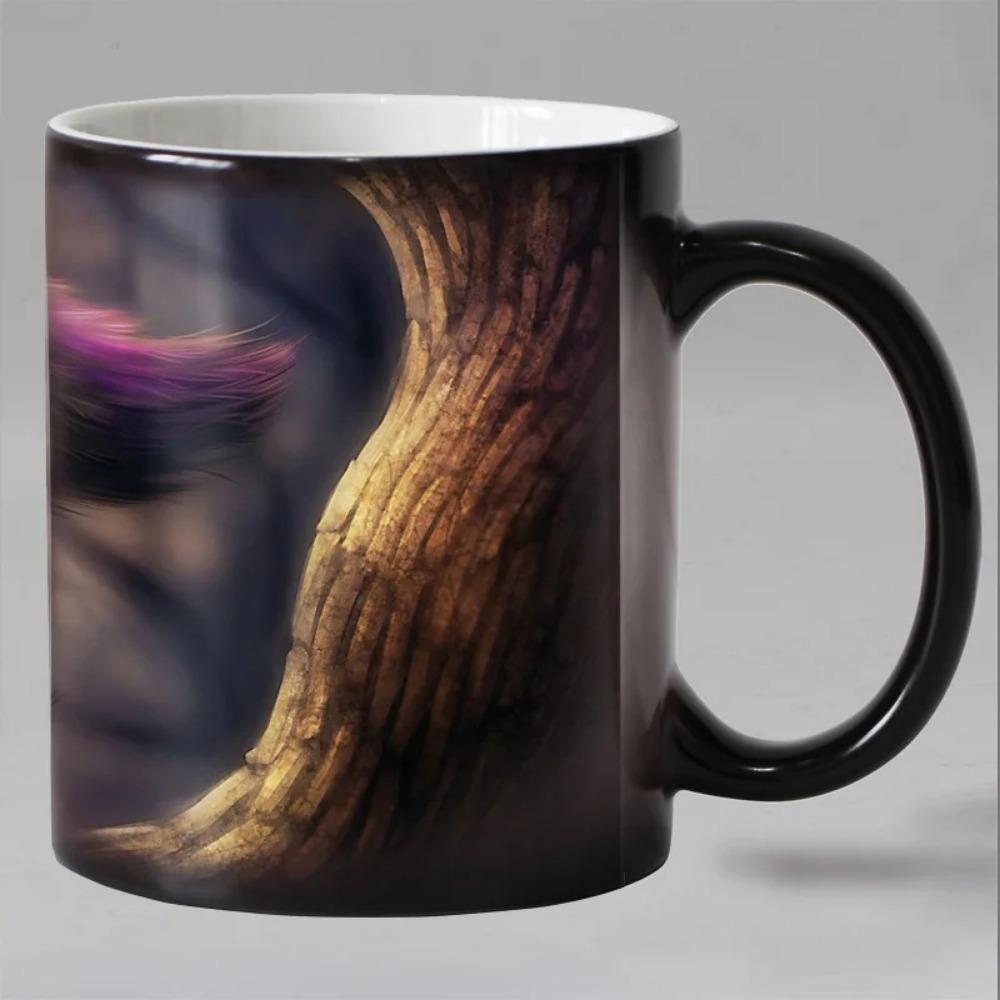 Smile Cat Animal Heat Sensitive Coffee Mug Cup, Porcelain Magic Color Changing Tea Cups, Christmas Gift, 11oz