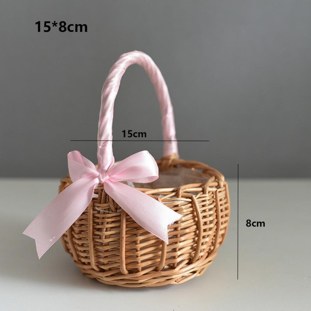 with Handles Imitation Rattan Handhold Basket Braid Storage Baskets  Living Room Decoration