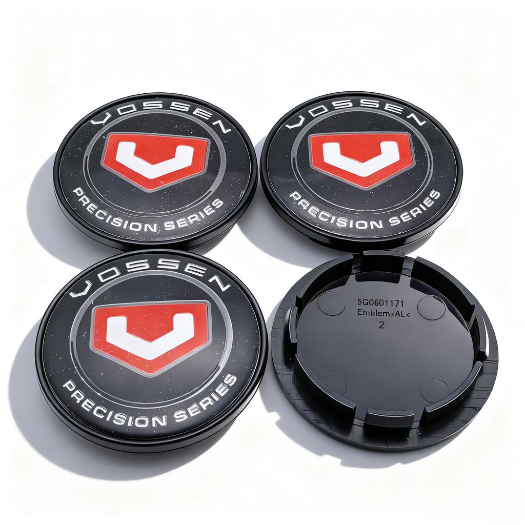 4 Stück VOSSEN Logo Emblem Auto Radnabendeckel 65MM Clips 56MM Räder Nabenkappe Vossen Abzeichen Felgennabendeckel Abdeckung Auto Zubehör