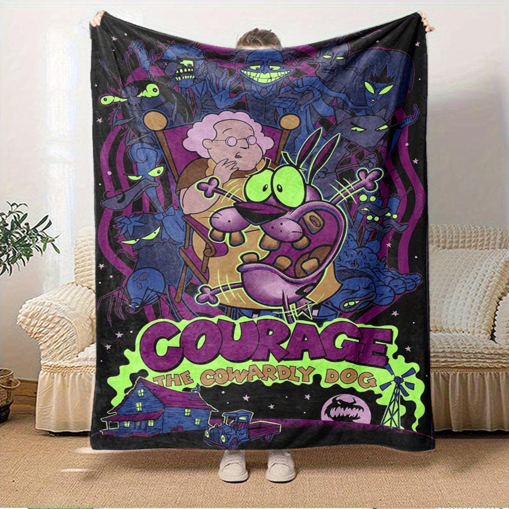 

1pc Courage,Cowardly Dog,Animated SeriesDigital Print Fleece Blanket - Contemporary Style, Suitable for All Seasons, Perfect for Home, Trave 150x180cm