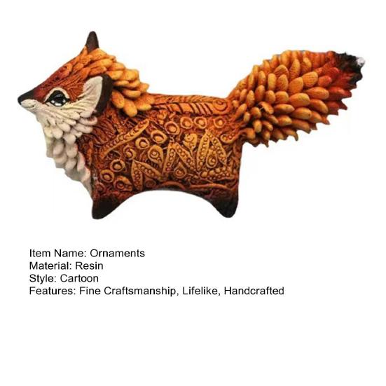 Adorable Small Fox Pocket Ornament Fine Craftsmanship Lifelike Handcrafted Animal Micro Landscape Resin Decoration