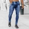 New Denim Men's Pants Trend Black Slim High-waisted Denim Leggings Male